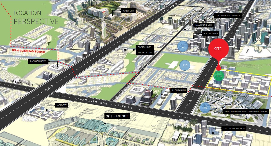 M3M Office Spaces Sector 113 Location Map