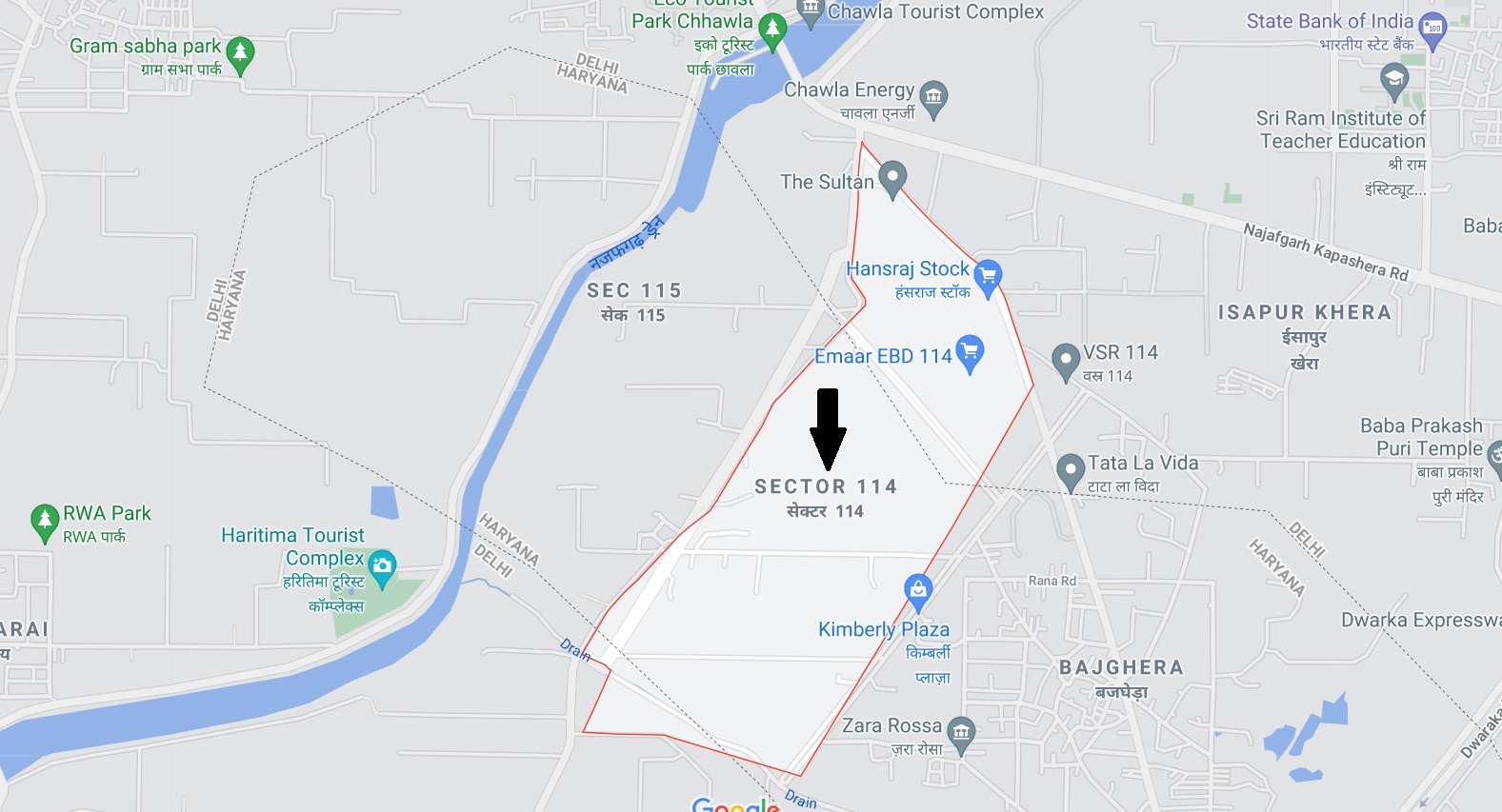 M3M SCO 114 Location Map